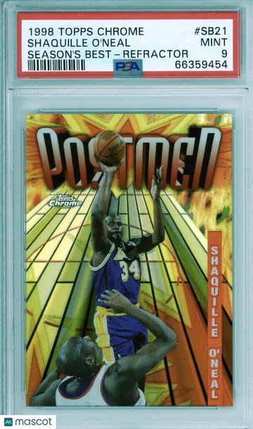 1998 Topps Chrome Season's Best Refractor #SB21 Shaquille O'Neal PSA 9 Mint