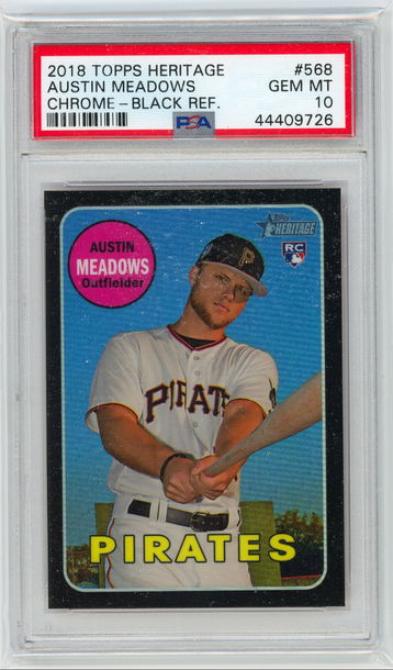 2018 Topps Heritage Austin Meadows Chrome Black Refractor /69