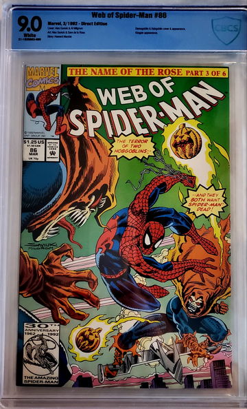 Web of Spider-Man #86 CBCS 9.0 KEY 1st Appearance of Demogoblin 