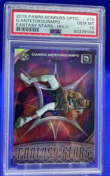 2019 Panini Optic GIANNIS ANTETOKOUNMPO Fantasy Stars Holo Prizm Gem Mint PSA 10