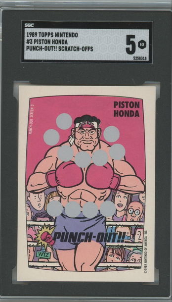 1989 Topps Nintendo Piston Honda Scratch-Off Game Punch Out!! #3 SGC 5