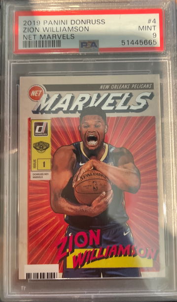 2019 panini donrusss zion Williamson net marvels PSA 9