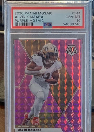 2020 Panini Mosaic Alvin Kamara Purple Mosaic 30/49 - POP 2!!