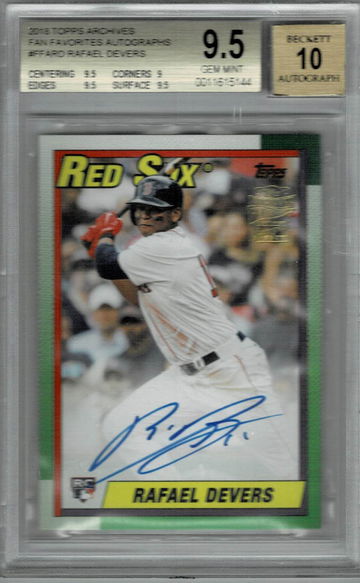 2018 TOPPS ARCHIVES FAN FAVORITES RAFAEL DEVERS AUTO AUTOGRAPH BGS 9.5 RC