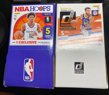 2020-21 NBA Hoops & Donruss Dollar 48 Pack Tree Gravity Feed Boxes
