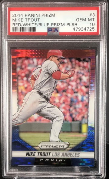 2014 Panini Prizm RWB Pulsar Mike Trout PSA 10 💎🔥