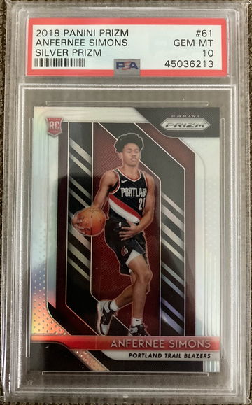 2018 Panini Prizm Anfernee Simons Silver Prizm