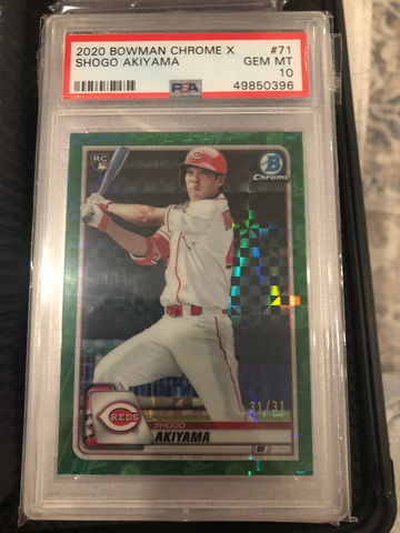 2020 Bowman Chrome X psa 10 Shogo Akiyama /31