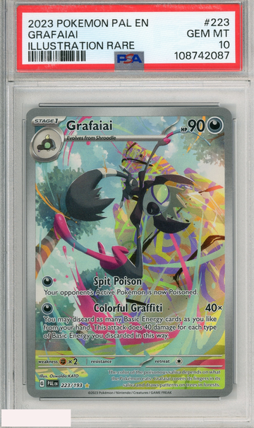 2023 POKEMON PAL EN-PALDEA EVOLVED GRAFAIAI #223 ILLUSTRATION RARE PSA 10