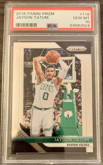 2018-19 Panini Prizm Basketball Jayson Tatum #118 2nd year Graded PSA 10 Gem MT