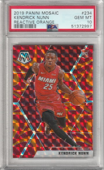 2019 Panini Mosaic Kendrick Nunn Reactive Orange Prizm RC PSA 10 Gem Mint
