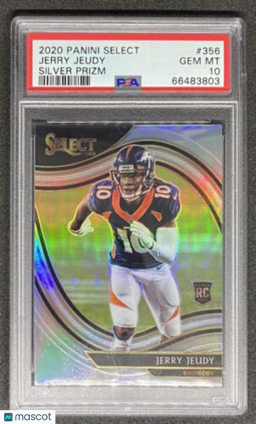 Jerry Jeudy 2020 Select Field Level Silver Prizm #356 Broncos Rookie RC PSA 10