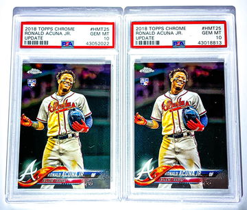 LOT (2) Topps Chrome Update Ronald Acuna Jr. Rookie PSA 10