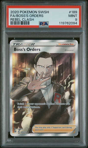2020 Sword & Shield #189/192 Giovanni Rebel Clash PSA 9