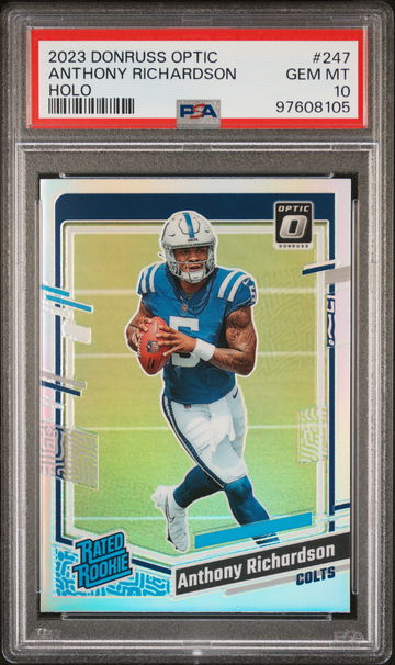 2023 Donruss Optic Rated Rookie Holo Anthony Richardson #247 PSA 10