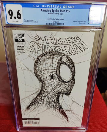 Amazing Spider-Man #55 - CGC 9.6 - 1:50 - Second Print - Patrick Gleason Sketch Cover