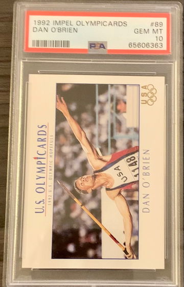 1992 Impel Track & Field Olympicards #89 Dan O’Brien POP 2 - Graded PSA 10 Gem MT Mint Olympic