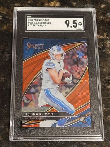 2019 TJ Hockenson Select Field Level Red PRIZM #/49