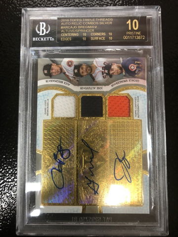 2018 Topps Triple Threads Jose Altuve Alex Bregman George Springer Auto Relic Combos Silver BGS 10