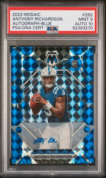 2023 Panini Mosaic Blue Anthony Richardson #282 RC Auto /99 PSA 9 Auto 10