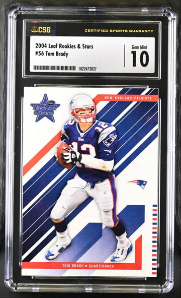 2004 Leaf Rookies & Stars Tom Brady #56 CSG 10 New England Patriot