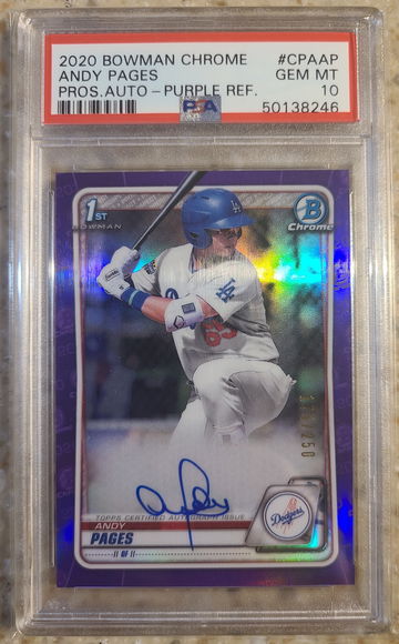 2020 Bowman Chrome Auto Andy Pages /250 PSA 10