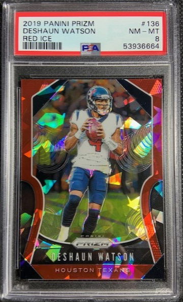 2019 Panini Prizm Red Ice #136 Deshaun Watson Texans PSA 8 