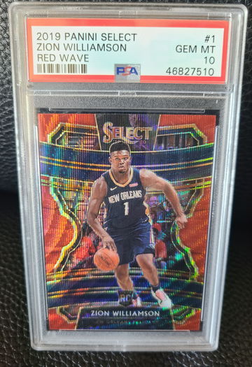 2019 Panini Select Zion Williamson Red Wave PSA 10