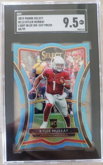 Kyler Murray RC 2019 Select #113 Light Blue Die Cut /99 SGC 9.5 MINT +