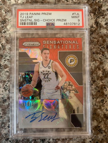 Tj Leaf auto Prizm choice Indiana pacers Psa 9 