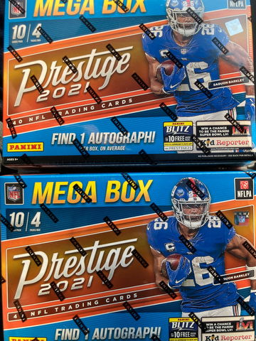 Lot of (2) 2021 Panini Prestige Football Mega Boxes