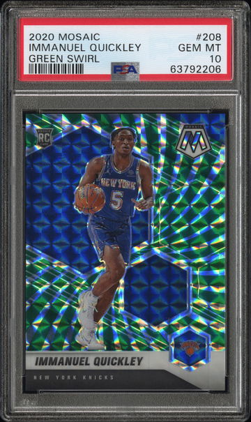 2020 Mosaic Immanuel Quickley Green Swirl Prizm FOTL PSA 10 #02/10 Pop 3