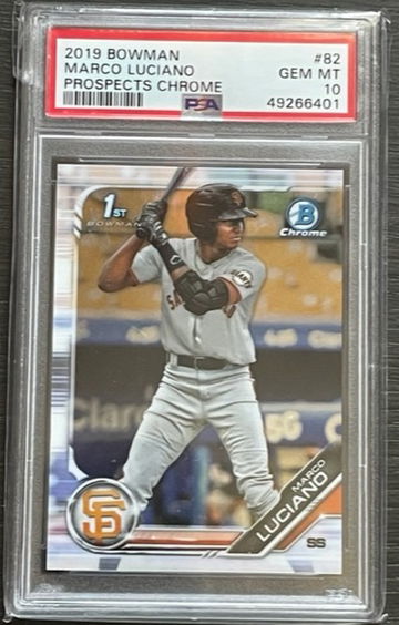 Marco Luciano 2019 Bowman Chrome 1st PSA 10 Giants Prospect Invest