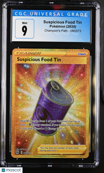 2020 Pokémon Champion's Path Suspicious Food Tin Secret Rare CGC 9 #080/073