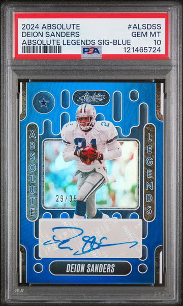 2024 Panini Absolute Absolute Legends Signature Blue Deion Sanders #ALSDSS /35 PSA 10