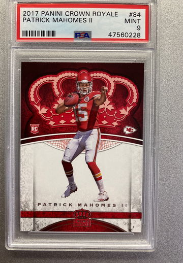 PATRICK MAHOMES 2017 CROWN ROYALE ROOKIE PSA 9 MINT