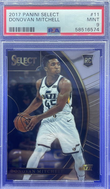 Donovan Mitchell 2017-18 Panini Select Concourse #11 PSA 9 MINT Rookie RC Jazz