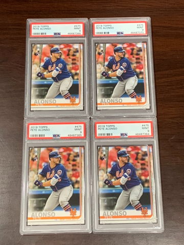 (4) 2019 Topps Pete Alonso PSA 9