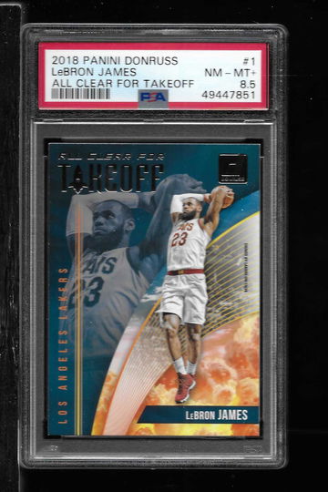 2018 DONRUSS LEBRON JAMES ALL CLEAR FOR TAKEOFF PSA 8.5