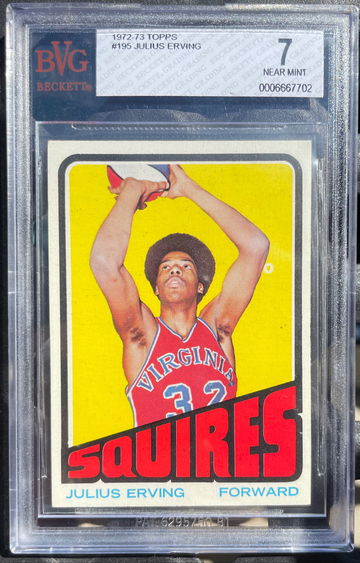 Julius Erving 1972-73 topps rc rookie bgs 7 76ers