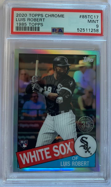 2020 Topps Chrome Luis Robert 1985 Topps PSA 9