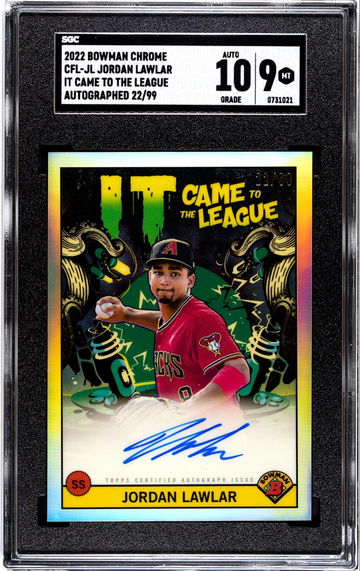 2022 Bowman Chrome Jordan Lawlar Auto Refractor /99 It Came To League SGC 10 / 9