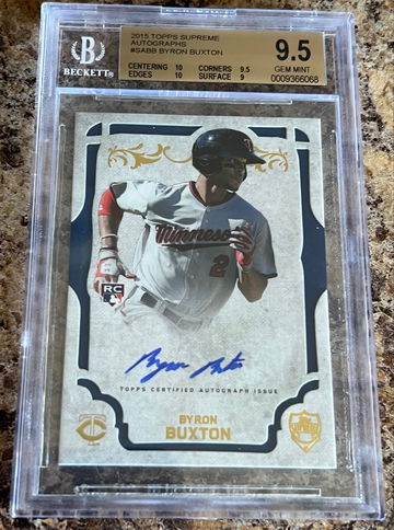 2015 Byron Buxton Topps Supreme RC BGS 9.5/10 Auto