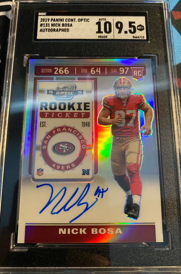 Nick Bosa 2019 Contenders Optic Football Autograph Holo SGC 9.5/10