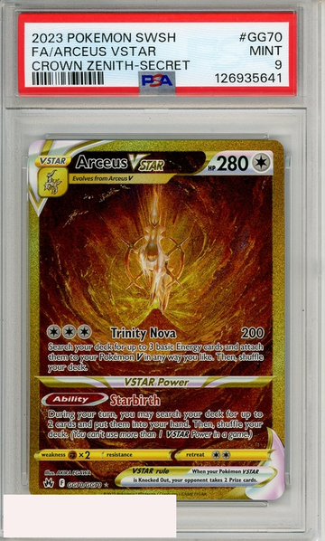 2023 POKEMON SWSH CROWN ZENITH FA ARCEUS VSTAR #GG70 SECRET PSA 9