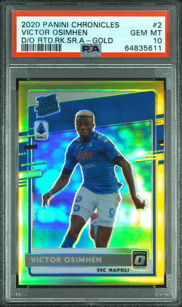 2020 Chronicles Victor Osimhen Optic Rated Rookie GOLD 6/10 PSA 10 Pop 2