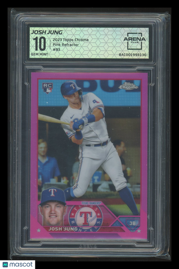 2023 Topps Chrome Pink Refractor Josh Jung #93 RC Arena Club 10