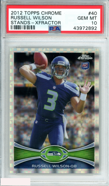 2012 TOPPS CHROME RUSSELL WILSON #40 STANDS-XFRACTOR ROOKIE RC PSA 10 GEM MT