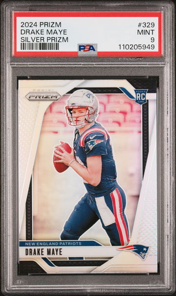 2024 Panini Prizm Silver Prizm Drake Maye #329 PSA 9