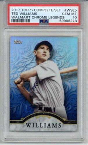2017 TOPPS COMPLETE SET WALMART CHROME LEGENDS TED WILLIAMS PSA 10 LOW POP
